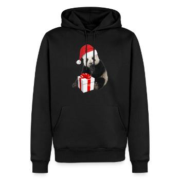 CHRISTMAS-PANDA 2 - Men’s Premium Organic Hoodie - black - Front - Nico (187cm)