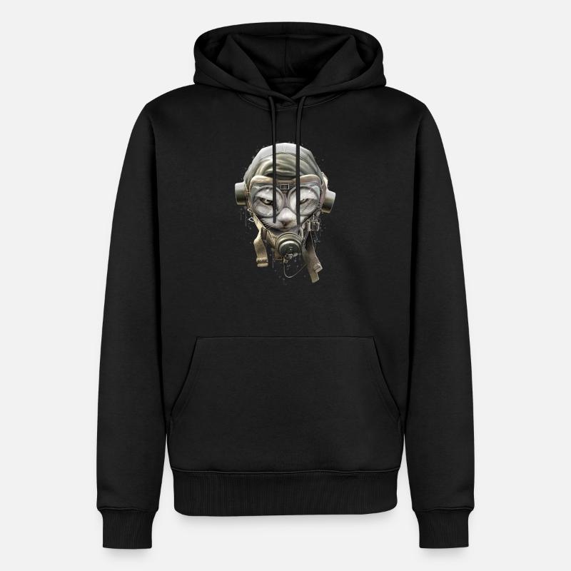 PILOTCAT (éclaboussures) - Sweat à capuche Premium bio Homme - noir