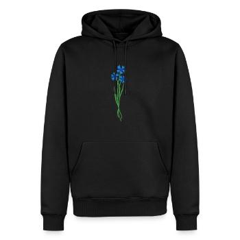 flomory feldblume - Männer Premium Bio Hoodie - Schwarz - Vorne - Nico (187cm)