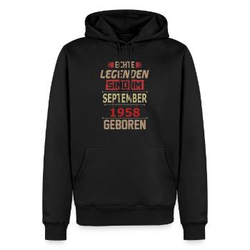 SEPTEMBER 1958 - Männer Premium Bio Hoodie - Schwarz - Vorne - Nico (187cm)