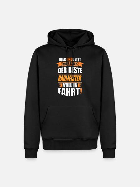 BAUMEISTER - Männer Premium Bio Hoodie - Schwarz