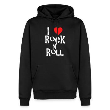 rock n' roll - Männer Premium Bio Hoodie - Schwarz - Vorne - Nico (187cm)