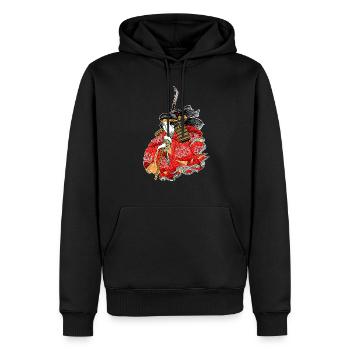 Tomoe Gozen Onna-Bugeisha - Sweat à capuche Premium bio Homme - noir - Devant - Nico (187cm)