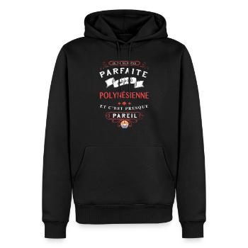 Polynesienne Parfaite - Sweat à capuche Premium bio Homme - noir - Devant - Nico (187cm)