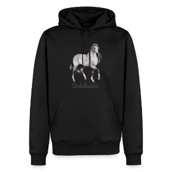 Andalusier - Männer Premium Bio Hoodie - Schwarz - Vorne - Nico (187cm)
