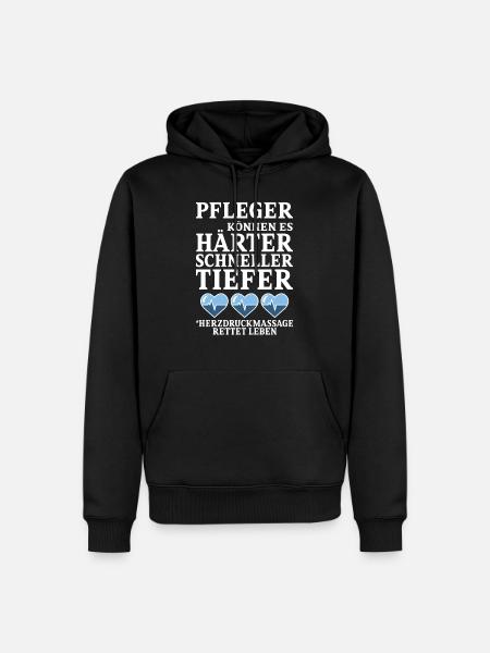 PFLEGER - Männer Premium Bio Hoodie - Schwarz