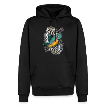 fish - Sweat à capuche Premium bio Homme - noir - Devant - Nico (187cm)
