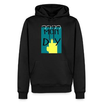 C'est ma chemise je déteste le lundi - Sweat à capuche Premium bio Homme - noir - Devant - Nico (187cm)