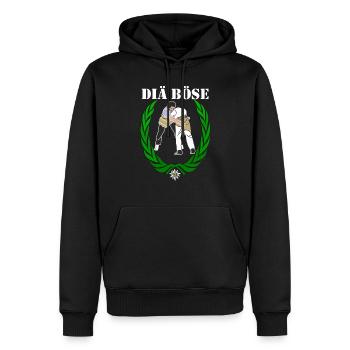 schwinger diae boese1 - Männer Premium Bio Hoodie - Schwarz - Vorne - Nico (187cm)