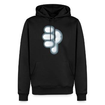 Smiley Hand Signal Down - Men’s Premium Organic Hoodie - black - Front - Nico (187cm)