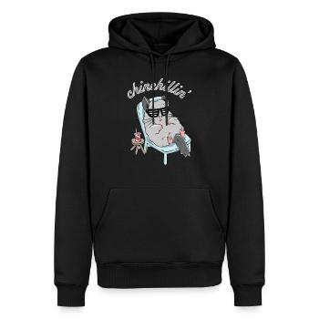 Chinchillin' | Cool Chinchilla with Sunglasses - Sweat à capuche Premium bio Homme - noir - Devant - Nico (187cm)