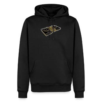 DJ Turntables - Männer Premium Bio Hoodie - Schwarz - Vorne - Nico (187cm)