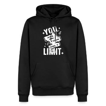 Voyage en plein air Aventure Nature - Sweat à capuche Premium bio Homme - noir - Devant - Nico (187cm)