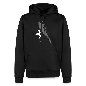 Montée - Sweat à capuche Premium bio Homme - noir - Devant - Nico (187cm)