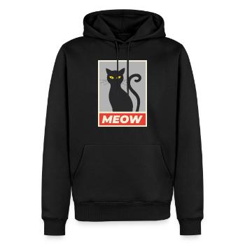 Chat miaou simple - Sweat à capuche Premium bio Homme - noir - Devant - Nico (187cm)