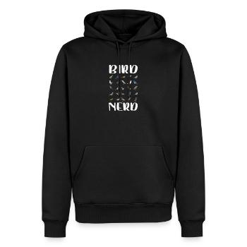Ornithologue d’observation des oiseaux Bird Nerd - Sweat à capuche Premium bio Homme - noir - Devant - Nico (187cm)