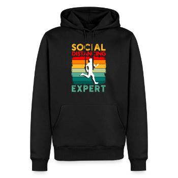 Expert de distance sociale drôle de cadeau de coureur - Sweat à capuche Premium bio Homme - noir - Devant - Nico (187cm)