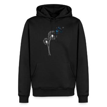 Pusteblume Papillon Femmes Cadeau - Sweat à capuche Premium bio Homme - noir - Devant - Nico (187cm)