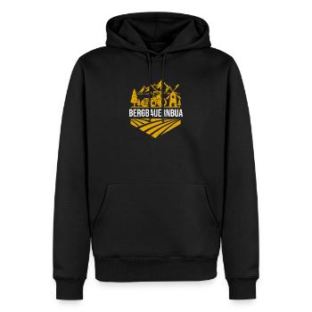 Bergbauernbua Felder Traktor Berge Dialekt - Männer Premium Bio Hoodie - Schwarz - Vorne - Nico (187cm)