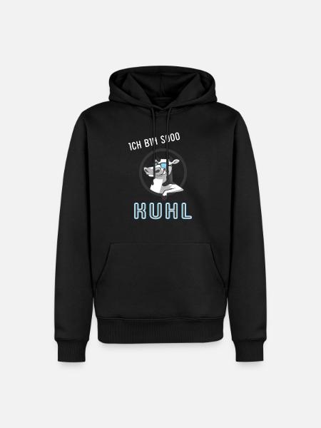Ich bin so cool. Kuhl, Kuh - Männer Premium Bio Hoodie - Schwarz