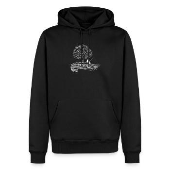 Pêcheur Wels Waller Island Arbre d’art créatif - Sweat à capuche Premium bio Homme - noir - Devant - Nico (187cm)