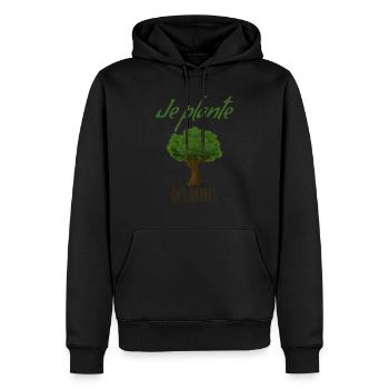 Je plante des arbres - Sweat à capuche Premium bio Homme - noir - Devant - Nico (187cm)