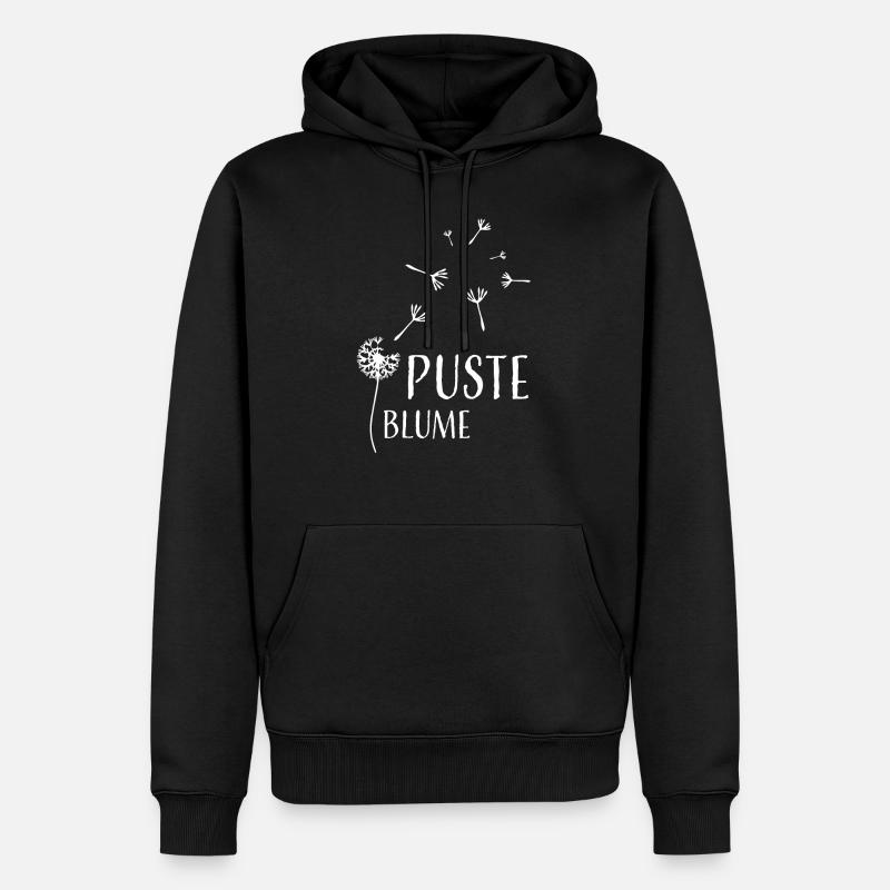 Pissenlit blanc - Sweat à capuche Premium bio Homme - noir