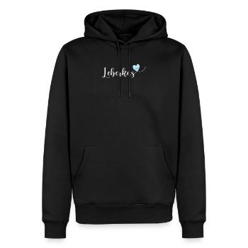 Leberkas Österreich Herz Leberkäsesemmel - Männer Premium Bio Hoodie - Schwarz - Vorne - Nico (187cm)