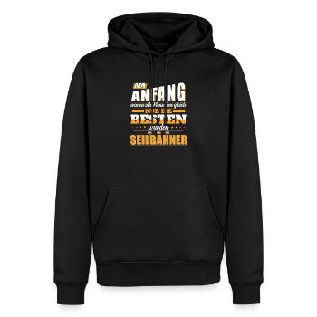 Seilbahn Gondel Bergbahn Lustig Berge Gebirge - Männer Premium Bio Hoodie - Schwarz - Vorne - Nico (187cm)