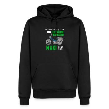 Maxi Moped Nur die Besten Oldtimer Mopedfahrer - Männer Premium Bio Hoodie - Schwarz - Vorne - Nico (187cm)