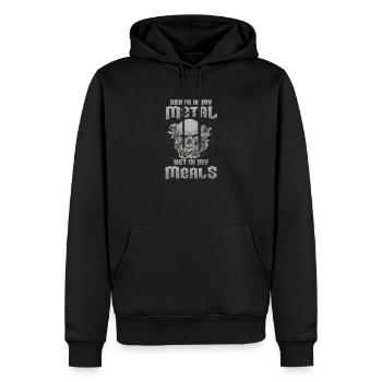 Death In My Metal Not in My Meals Vegan Vegetarian - Männer Premium Bio Hoodie - Schwarz - Vorne - Nico (187cm)