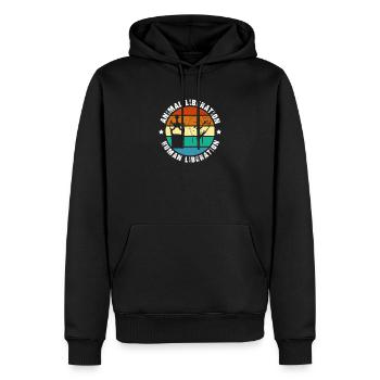 Animal Liberation Human Liberation Prints - Men’s Premium Organic Hoodie - black - Front - Nico (187cm)