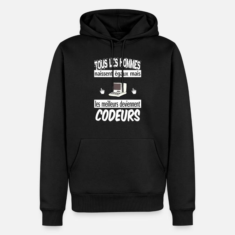 codeurs - Sweat à capuche Premium bio Homme - noir