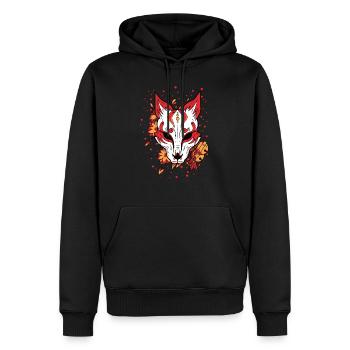 Fox Mask, Fuchs, Kitsune - Männer Premium Bio Hoodie - Schwarz - Vorne - Nico (187cm)