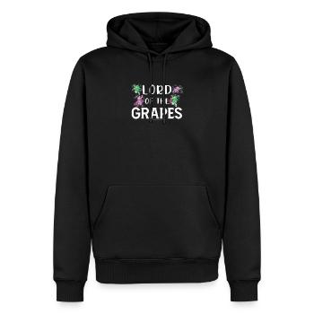 Le Seigneur du Raisin Vigneron Vigneron Vin - Sweat à capuche Premium bio Homme - noir - Devant - Nico (187cm)