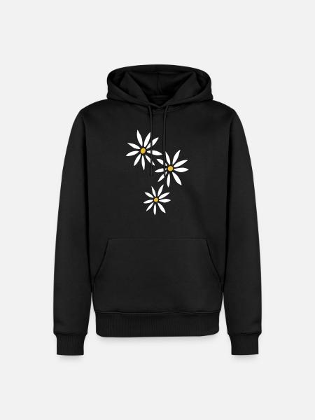 Daisy flowers spring - Männer Premium Bio Hoodie - Schwarz