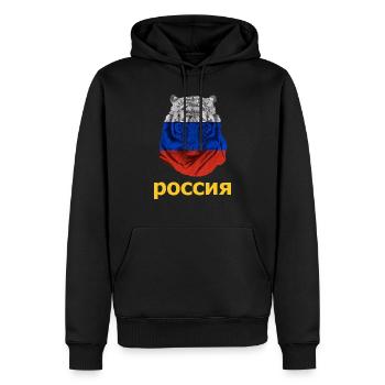 Russischer Tiger in Russland Flagge Russisch stark - Männer Premium Bio Hoodie - Schwarz - Vorne - Nico (187cm)