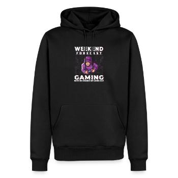 Weekend Forecast Gaming Ordinateur Geek amusant - Sweat à capuche Premium bio Homme - noir - Devant - Nico (187cm)