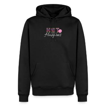 Knit Happens Lustiges Quilt-Stricken, Hobby-Humor - Männer Premium Bio Hoodie - Schwarz - Vorne - Nico (187cm)