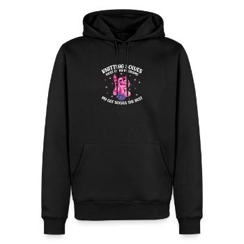 Chat amusant pour les amateurs de tricot - Sweat à capuche Premium bio Homme - noir - Devant - Nico (187cm)