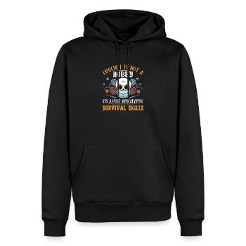 Crochet Is Not A Hobby Survival Skill Crocheting - Men’s Premium Organic Hoodie - black - Front - Nico (187cm)