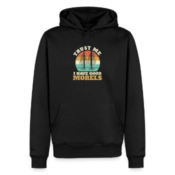 Vertrau mir, ich habe gute Morcheln Lustiger - Männer Premium Bio Hoodie - Schwarz - Vorne - Nico (187cm)