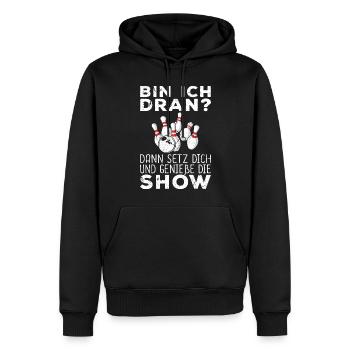 Setz Dich Geniße Die Show Bowling - Männer Premium Bio Hoodie - Schwarz - Vorne - Nico (187cm)