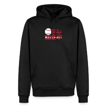 Drapeau américain de baseball patriotique pour un - Sweat à capuche Premium bio Homme - noir - Devant - Nico (187cm)