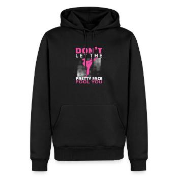 Don't Let The Pretty Face Fool You Drôle Karaté - Sweat à capuche Premium bio Homme - noir - Devant - Nico (187cm)
