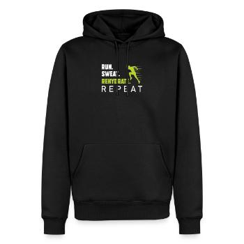 Trainieren Sie Laufen für einen Sweat Run Runner - Männer Premium Bio Hoodie - Schwarz - Vorne - Nico (187cm)