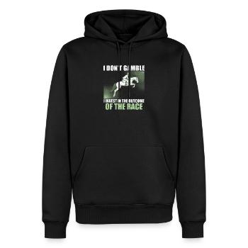 I Don't Gamble Lustiges Derby Day Gambling For - Männer Premium Bio Hoodie - Schwarz - Vorne - Nico (187cm)