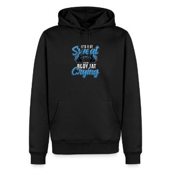 C'est pas la transpiration drôle d'entraînement - Sweat à capuche Premium bio Homme - noir - Devant - Nico (187cm)
