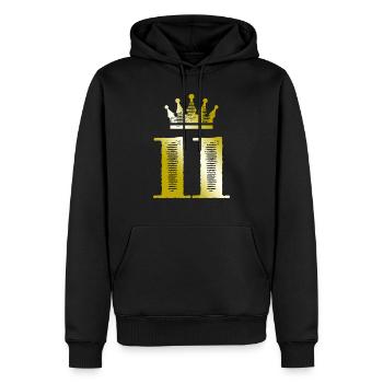 11 Chiffre Couronne Or - Sweat à capuche Premium bio Homme - noir - Devant - Nico (187cm)
