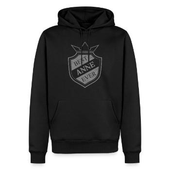 Anne - Männer Premium Bio Hoodie - Schwarz - Vorne - Nico (187cm)